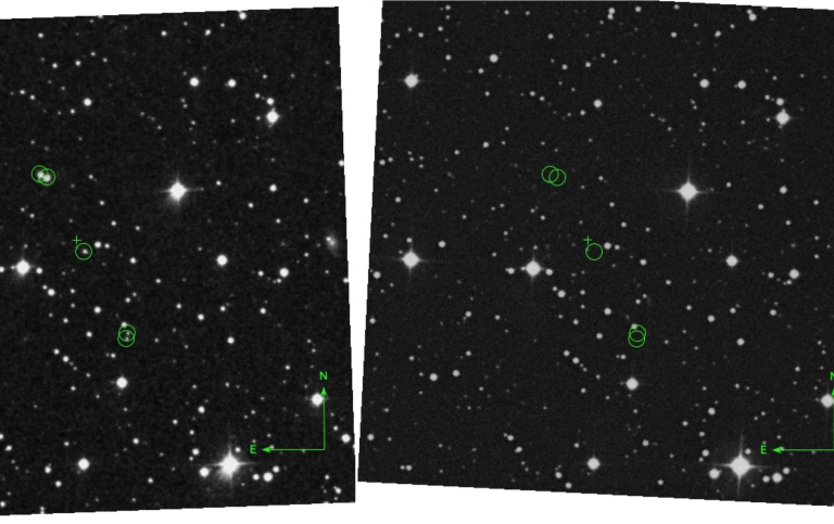 Jämförelse mellan två astronomiska bildplåtar