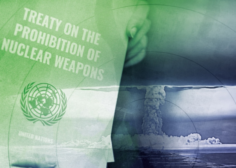 Bild från utställning om kärnvapen