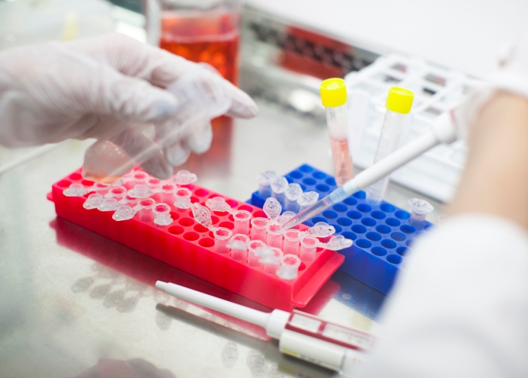 Close up of work at a laboratory at Stockholm University