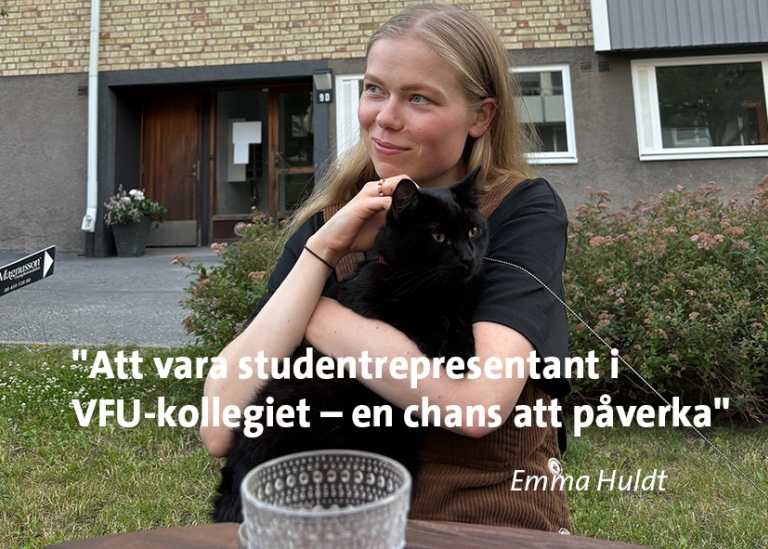 Emma, som pluggar till grundlärare med inr årskurs 4–6, är ny studentrepresentant i VFU-kollegiet