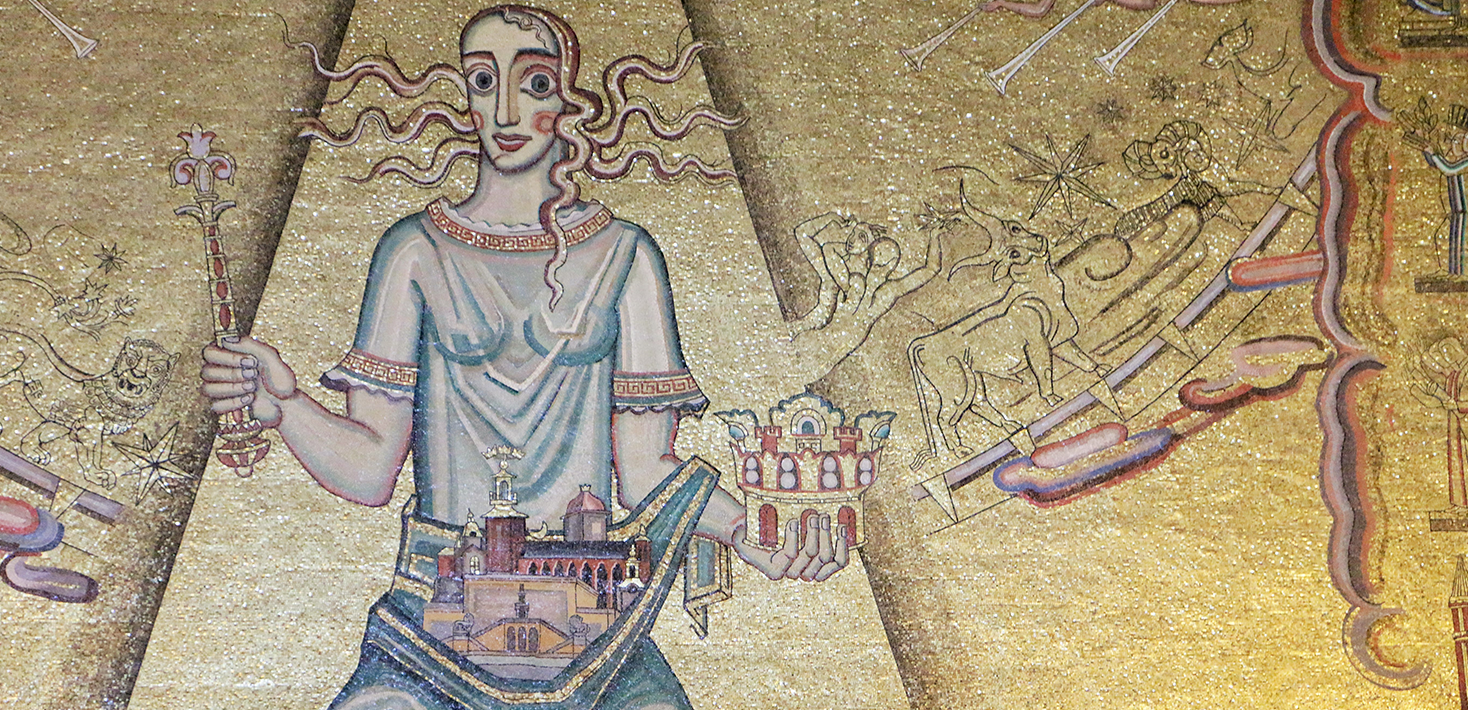 The Queen of Lake Mälaren in the Golden Hall, Stockholm City Hall.