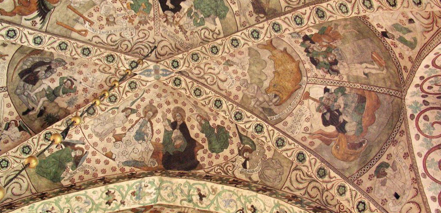 The ceiling of a church.