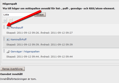 Skapa genvägar i högerspalten4