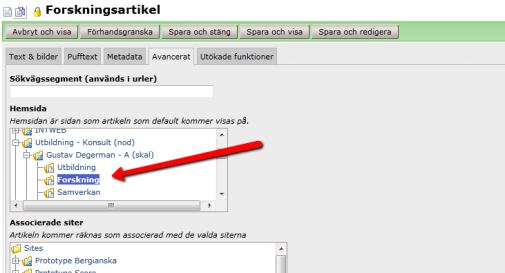 Flytta artikel
