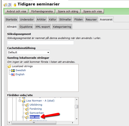 Föräldersida