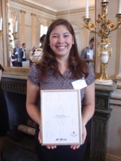 At a ceremony at the State Department Karen Ann received her diploma from the Trade Minister Ewa Bj